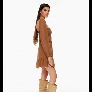 Aritzia Wilfred New Tempest Dress - Brown - NWT
